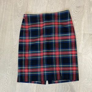 J Crew Factory plaid pencil skirt, size 0